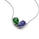 5 - Zemi 1.40 ctw Pear Shape Lab Grown Emerald and Iolite (7x5 mm) Toi Et Moi Pendant Necklace 