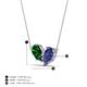 4 - Zemi 1.40 ctw Pear Shape Lab Grown Emerald and Iolite (7x5 mm) Toi Et Moi Pendant Necklace 