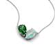 5 - Zemi 1.15 ctw Pear Shape Lab Grown Emerald and Opal (7x5 mm) Toi Et Moi Pendant Necklace 