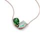 5 - Zemi 1.15 ctw Pear Shape Lab Grown Emerald and Opal (7x5 mm) Toi Et Moi Pendant Necklace 