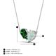 4 - Zemi 1.15 ctw Pear Shape Lab Grown Emerald and Opal (7x5 mm) Toi Et Moi Pendant Necklace 
