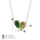 4 - Zemi 1.60 ctw Pear Shape Lab Grown Emerald and Peridot (7x5 mm) Toi Et Moi Pendant Necklace 