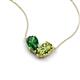 5 - Zemi 1.60 ctw Pear Shape Lab Grown Emerald and Peridot (7x5 mm) Toi Et Moi Pendant Necklace 