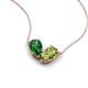 5 - Zemi 1.60 ctw Pear Shape Lab Grown Emerald and Peridot (7x5 mm) Toi Et Moi Pendant Necklace 