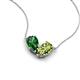 5 - Zemi 1.60 ctw Pear Shape Lab Grown Emerald and Peridot (7x5 mm) Toi Et Moi Pendant Necklace 