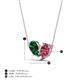 4 - Zemi 1.50 ctw Pear Shape Lab Grown Emerald and Pink Tourmaline (7x5 mm) Toi Et Moi Pendant Necklace 