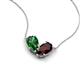 5 - Zemi 1.70 ctw Pear Shape Lab Grown Emerald and Red Garnet (7x5 mm) Toi Et Moi Pendant Necklace 