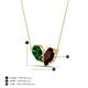4 - Zemi 1.70 ctw Pear Shape Lab Grown Emerald and Red Garnet (7x5 mm) Toi Et Moi Pendant Necklace 