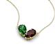 5 - Zemi 1.70 ctw Pear Shape Lab Grown Emerald and Red Garnet (7x5 mm) Toi Et Moi Pendant Necklace 