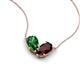 5 - Zemi 1.70 ctw Pear Shape Lab Grown Emerald and Red Garnet (7x5 mm) Toi Et Moi Pendant Necklace 