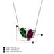 4 - Zemi 1.70 ctw Pear Shape Lab Grown Emerald and Rhodolite Garnet (7x5 mm) Toi Et Moi Pendant Necklace 