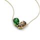 5 - Zemi 1.45 ctw Pear Shape Lab Grown Emerald and Smoky Quartz (7x5 mm) Toi Et Moi Pendant Necklace 