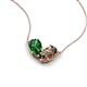 5 - Zemi 1.45 ctw Pear Shape Lab Grown Emerald and Smoky Quartz (7x5 mm) Toi Et Moi Pendant Necklace 