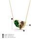 4 - Zemi 1.45 ctw Pear Shape Lab Grown Emerald and Smoky Quartz (7x5 mm) Toi Et Moi Pendant Necklace 