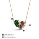 4 - Zemi 1.45 ctw Pear Shape Lab Grown Emerald and Smoky Quartz (7x5 mm) Toi Et Moi Pendant Necklace 