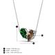 4 - Zemi 1.45 ctw Pear Shape Lab Grown Emerald and Smoky Quartz (7x5 mm) Toi Et Moi Pendant Necklace 