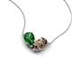 5 - Zemi 1.45 ctw Pear Shape Lab Grown Emerald and Smoky Quartz (7x5 mm) Toi Et Moi Pendant Necklace 
