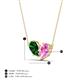 4 - Zemi 1.70 ctw Pear Shape Lab Grown Emerald and Lab Grown Pink Sapphire (7x5 mm) Toi Et Moi Pendant Necklace 