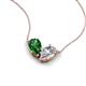 5 - Zemi 2.10 ctw Pear Shape Lab Grown Emerald and Lab Grown Diamond (7x5 mm) Toi Et Moi Pendant Necklace 