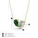 4 - Zemi 1.60 ctw Pear Shape Lab Grown Emerald and Natural Diamond (7x5 mm) Toi Et Moi Pendant Necklace 