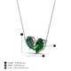 4 - Zemi 1.66 ctw Pear Shape Created Alexandrite and Lab Grown Emerald (7x5 mm) Toi Et Moi Pendant Necklace 