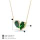 4 - Zemi 1.66 ctw Pear Shape Created Alexandrite and Lab Grown Emerald (7x5 mm) Toi Et Moi Pendant Necklace 