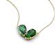 5 - Zemi 1.66 ctw Pear Shape Created Alexandrite and Lab Grown Emerald (7x5 mm) Toi Et Moi Pendant Necklace 