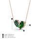4 - Zemi 1.66 ctw Pear Shape Created Alexandrite and Lab Grown Emerald (7x5 mm) Toi Et Moi Pendant Necklace 