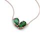 5 - Zemi 1.66 ctw Pear Shape Created Alexandrite and Lab Grown Emerald (7x5 mm) Toi Et Moi Pendant Necklace 