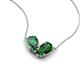 5 - Zemi 1.66 ctw Pear Shape Created Alexandrite and Lab Grown Emerald (7x5 mm) Toi Et Moi Pendant Necklace 