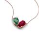 5 - Zemi 1.81 ctw Pear Shape Created Alexandrite and Lab Grown Ruby (7x5 mm) Toi Et Moi Pendant Necklace 