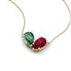 5 - Zemi 1.81 ctw Pear Shape Created Alexandrite and Lab Grown Ruby (7x5 mm) Toi Et Moi Pendant Necklace 