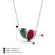 4 - Zemi 1.81 ctw Pear Shape Created Alexandrite and Lab Grown Ruby (7x5 mm) Toi Et Moi Pendant Necklace 