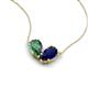 5 - Zemi 1.76 ctw Pear Shape Created Alexandrite and Lab Grown Blue Sapphire (7x5 mm) Toi Et Moi Pendant Necklace 