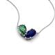 5 - Zemi 1.76 ctw Pear Shape Created Alexandrite and Lab Grown Blue Sapphire (7x5 mm) Toi Et Moi Pendant Necklace 