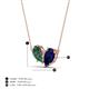 4 - Zemi 1.76 ctw Pear Shape Created Alexandrite and Lab Grown Blue Sapphire (7x5 mm) Toi Et Moi Pendant Necklace 