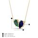 4 - Zemi 1.76 ctw Pear Shape Created Alexandrite and Lab Grown Blue Sapphire (7x5 mm) Toi Et Moi Pendant Necklace 