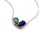 5 - Zemi 1.76 ctw Pear Shape Created Alexandrite and Lab Grown Blue Sapphire (7x5 mm) Toi Et Moi Pendant Necklace 
