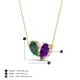 4 - Zemi 1.51 ctw Pear Shape Created Alexandrite and Amethyst (7x5 mm) Toi Et Moi Pendant Necklace 