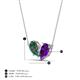 4 - Zemi 1.51 ctw Pear Shape Created Alexandrite and Amethyst (7x5 mm) Toi Et Moi Pendant Necklace 