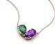 5 - Zemi 1.51 ctw Pear Shape Created Alexandrite and Amethyst (7x5 mm) Toi Et Moi Pendant Necklace 