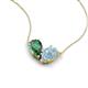 5 - Zemi 1.46 ctw Pear Shape Created Alexandrite and Aquamarine (7x5 mm) Toi Et Moi Pendant Necklace 
