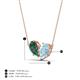 4 - Zemi 1.46 ctw Pear Shape Created Alexandrite and Aquamarine (7x5 mm) Toi Et Moi Pendant Necklace 