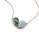 5 - Zemi 1.46 ctw Pear Shape Created Alexandrite and Aquamarine (7x5 mm) Toi Et Moi Pendant Necklace 