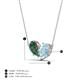 4 - Zemi 1.46 ctw Pear Shape Created Alexandrite and Aquamarine (7x5 mm) Toi Et Moi Pendant Necklace 