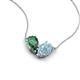 5 - Zemi 1.46 ctw Pear Shape Created Alexandrite and Aquamarine (7x5 mm) Toi Et Moi Pendant Necklace 