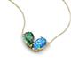 5 - Zemi 1.71 ctw Pear Shape Created Alexandrite and Blue Topaz (7x5 mm) Toi Et Moi Pendant Necklace 