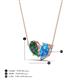 4 - Zemi 1.71 ctw Pear Shape Created Alexandrite and Blue Topaz (7x5 mm) Toi Et Moi Pendant Necklace 