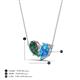 4 - Zemi 1.71 ctw Pear Shape Created Alexandrite and Blue Topaz (7x5 mm) Toi Et Moi Pendant Necklace 