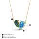 4 - Zemi 1.71 ctw Pear Shape Created Alexandrite and Blue Topaz (7x5 mm) Toi Et Moi Pendant Necklace 